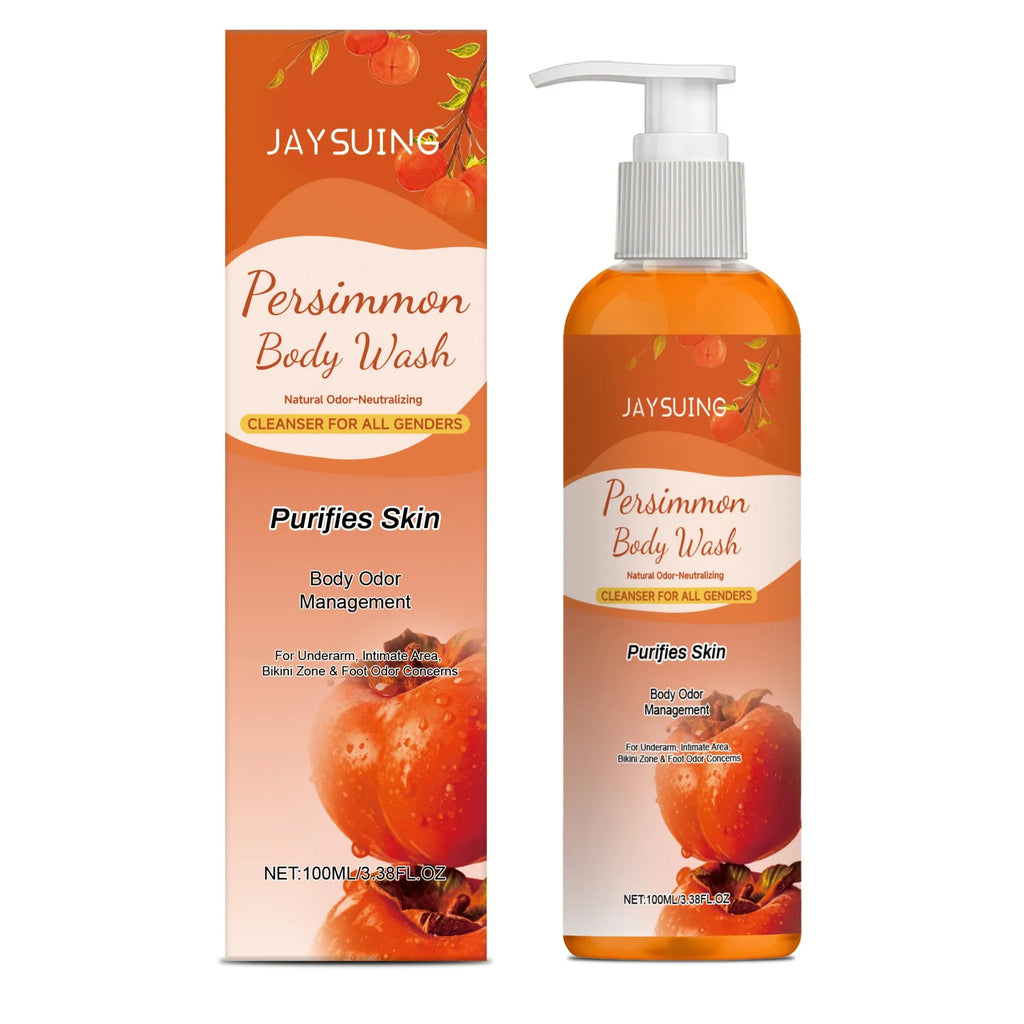Persimmon Shower Gel – Cleansing, Deodorizing & Exfoliating Exfoliating Body Wash Oasis Select 100ml boxed Moisturizing
