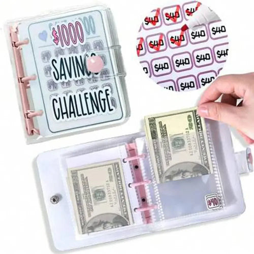 1000 Savings Challenge Binder , Money Saving Binder, Savings Challenges Book with Envelopes, Envelope Savings Challenge, Mini Bu Oasis Select
