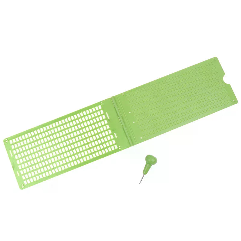 1Set 9 Lines 30 Cells Practical School Plastic Braille Portable Writing Slate With Stylus Oasis Select