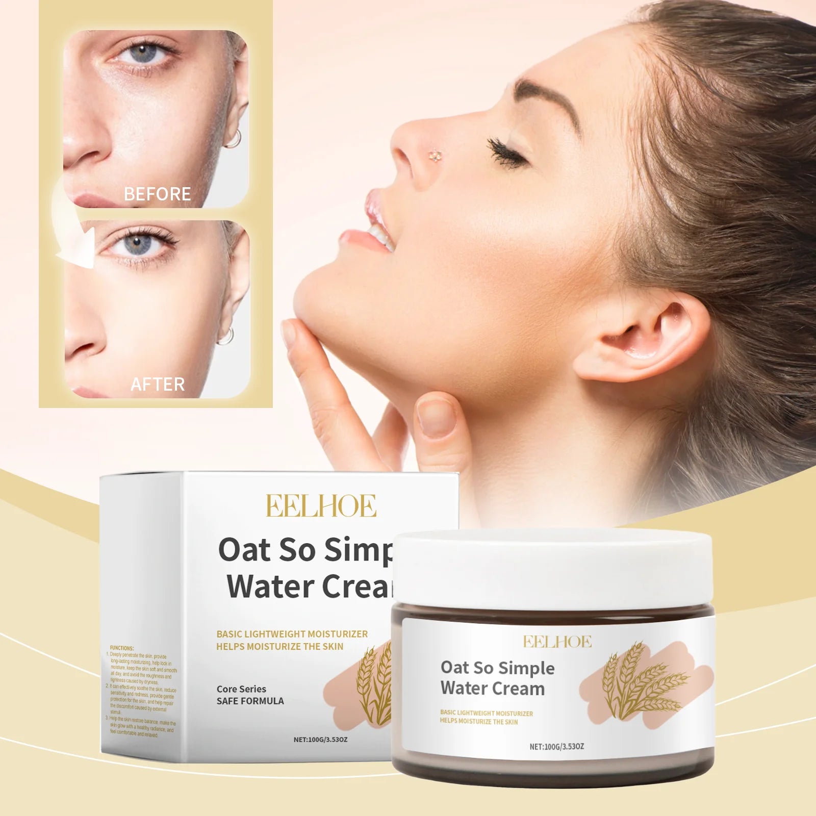 Eelhoe Oat Face Moisturizer – Soothing Blemish Relief Cream Face Moisturizer Cream Oasis Select