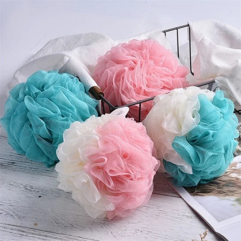 3PCS Exfoliating Soft Bath Net, Individually Wrapped, Foam Net Bath Ball, Body Scrub and Back Brush for Skin Cleaning Oasis Select