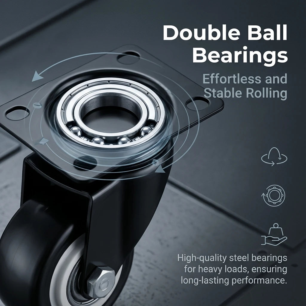 4 Pieces Of 1.5-Inch Universal Wheels Silent Furniture Casters Can Rotate 360° Suitable For Trolleys Cabinets And Scaffolding Oasis Select