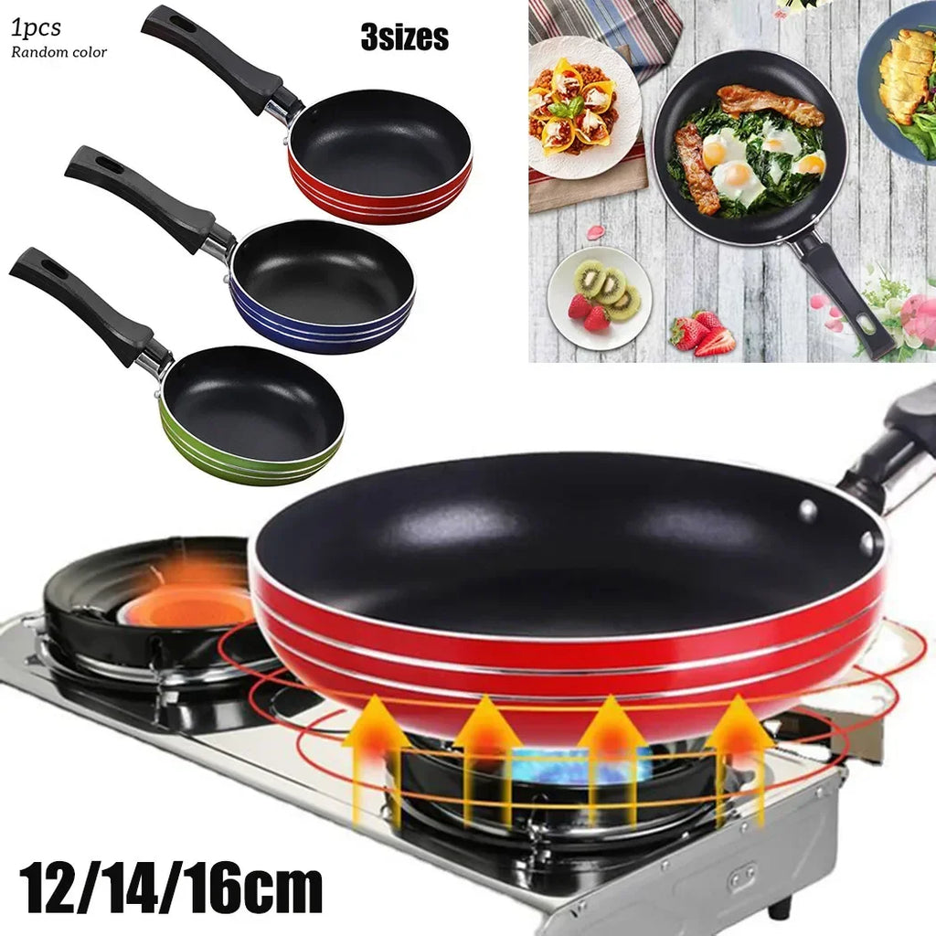12cm/14cm/16cm Mini Frying Pan Non-Stick Steel Frypan Pot Saucepan Random Color For Cookware Kitchen Cookware Oasis Select
