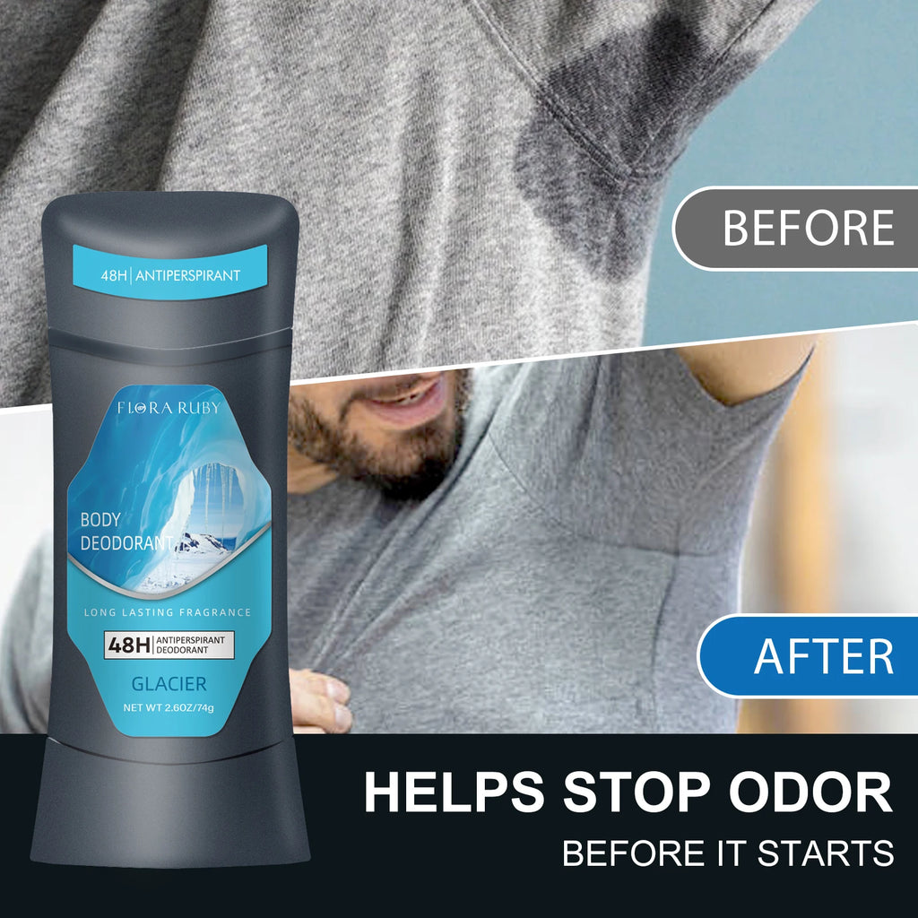 Men's Deodorizer Stick 72 Hour Odor Control Removing Odor，Armpit Antiperspirant Refreshing Aroma Whole Body Care Cream 74g Oasis Select