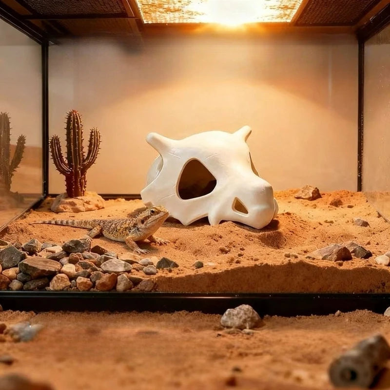 Fish Tank Oranament Aquarium Decor 3D Printed Anime Style Skull Reptile Hideouts for Terrarium Habitat 100% Safe Home Decoration Oasis Select