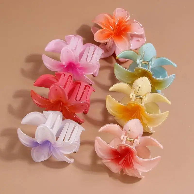 2025 New Vacation colorful Egg Flower Hair Clips Hawaii Beach Claws Bohemian Hairpin for Girls Oasis Select