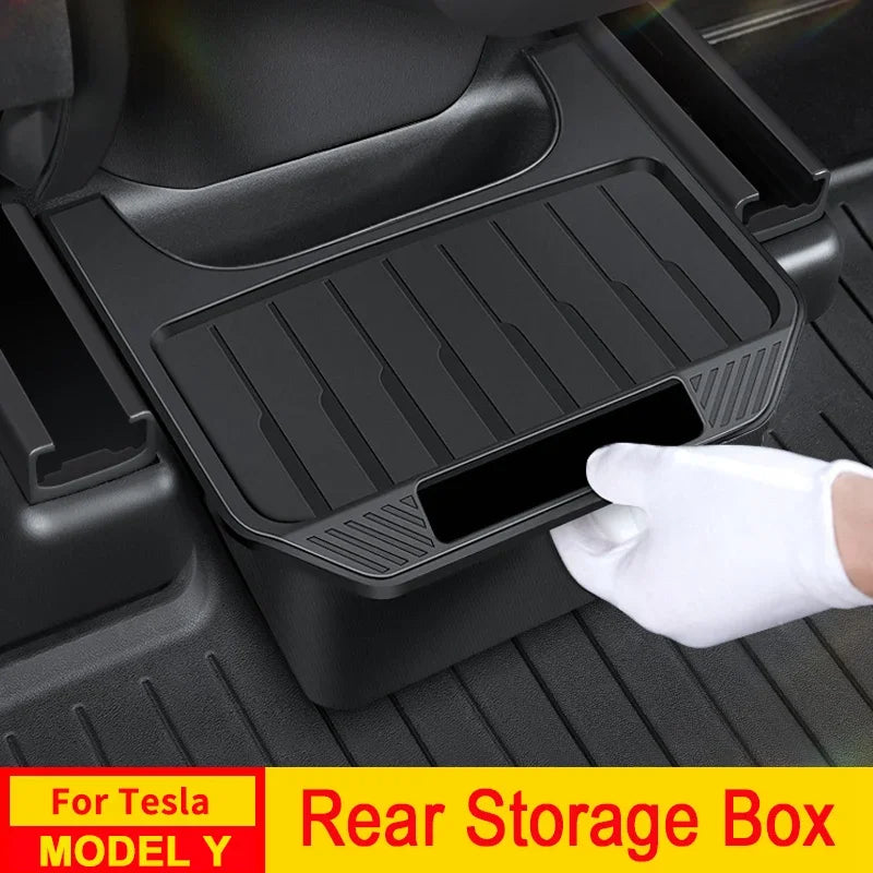 Rear Seat Storage Box for Tesla Model Y 3 Highland Organizer Center Console Bins Backseat Trash Can Garbage Bag Tray Accessories Oasis Select