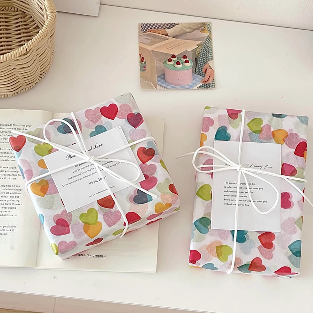 20pcs Colorful love tissue paper Gift wrapping paper 50x70cm Birthday party decorations DIY Baking lining wrappers Oasis Select