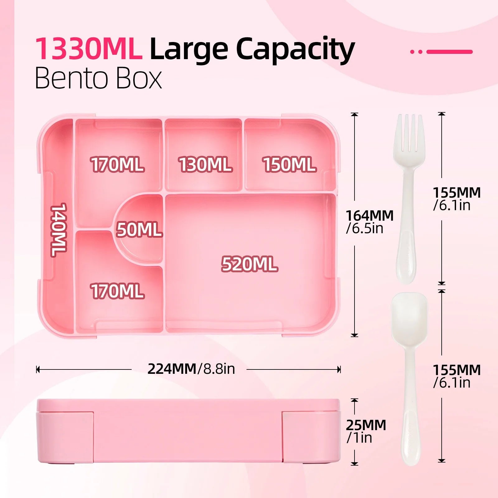 Kids Leakproof Bento Box – Divided Microwave-Safe Lunch Container Kids Bento Lunch Box Oasis Select