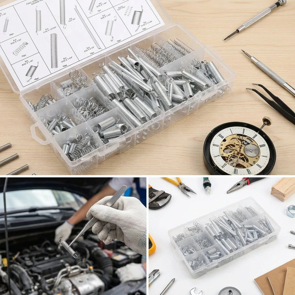 200PCS Spring Set Hardware Tension Compression Electrical Torsional Extension Springs Kit for Home Repair And Maintenance Oasis Select