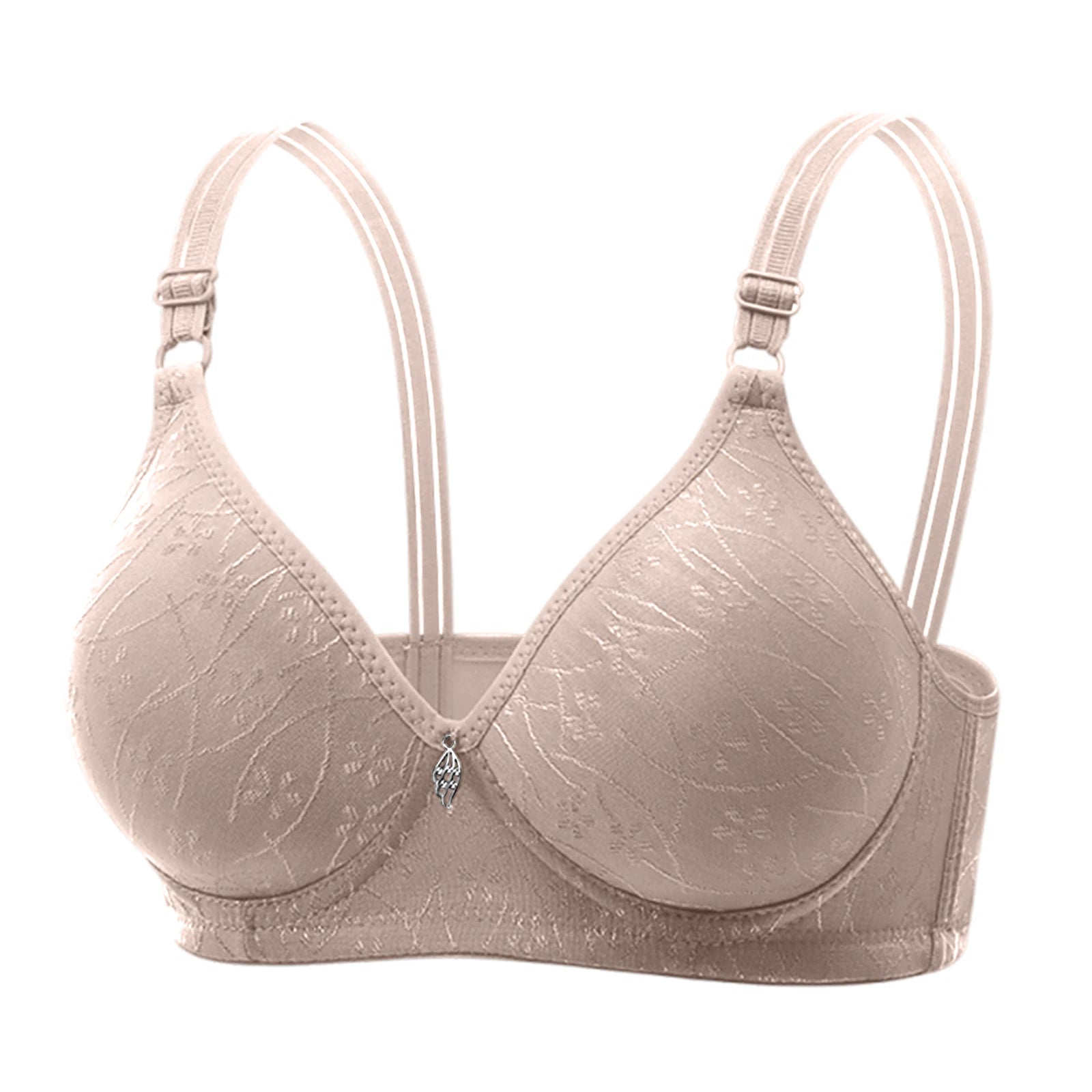 Traditional Style Women's Bra with Bamboo Charcoal Inner Cup Thin Molded Cup for Middle-Aged And Elderly Comfortable Underwear Oasis Select Light Gray 38