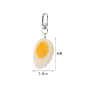 Cute Boiled Egg Alloy Keychain Simulation Food Bag Charm Funny Egg Model Decor Photography Prop Simulation Decoration Oasis Select egg