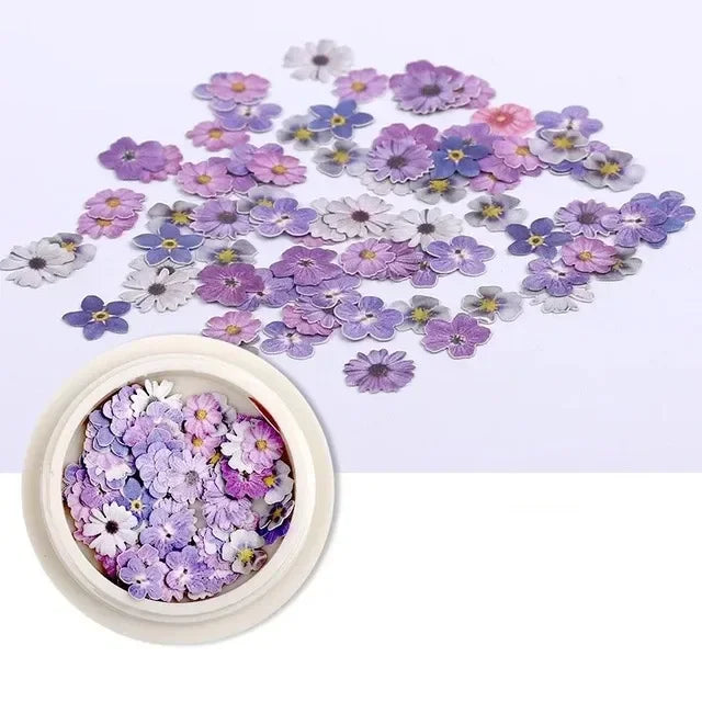 1/3/4Pcs Mixed-color Dried Flowers Resin Craft Dry Flowers Nail Art Decoration Natural Ultra-thin Mini Nail Flowers Oasis Select 04