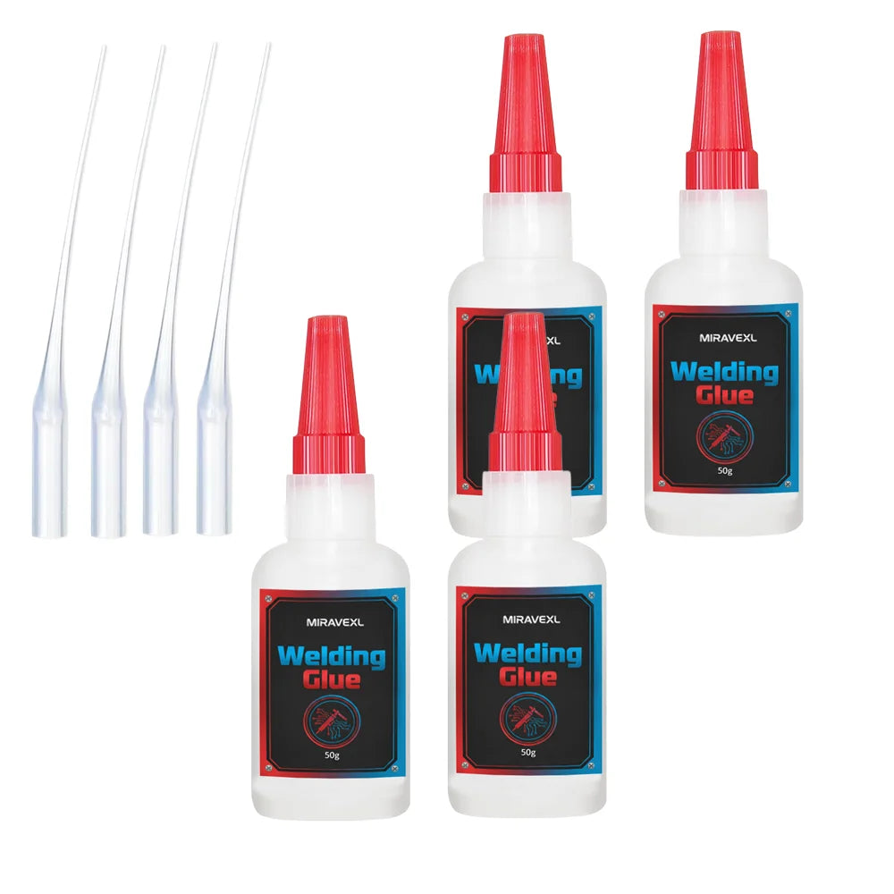 MIRAVEXL Welding Glue50g Welding High Strength Oily Glue - Universal Superglue Mighty Instant Glue for Resin Ceramic Metal Glass Oasis Select 4PCS