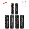 AIPEKE USB Aa rechargeable batteries 3300mWh aa lithium rechargeable batteries 1.5v for Hunting Camera Remote Control Mouse Oasis Select USB AA 3300MWH 6PC 1.5V