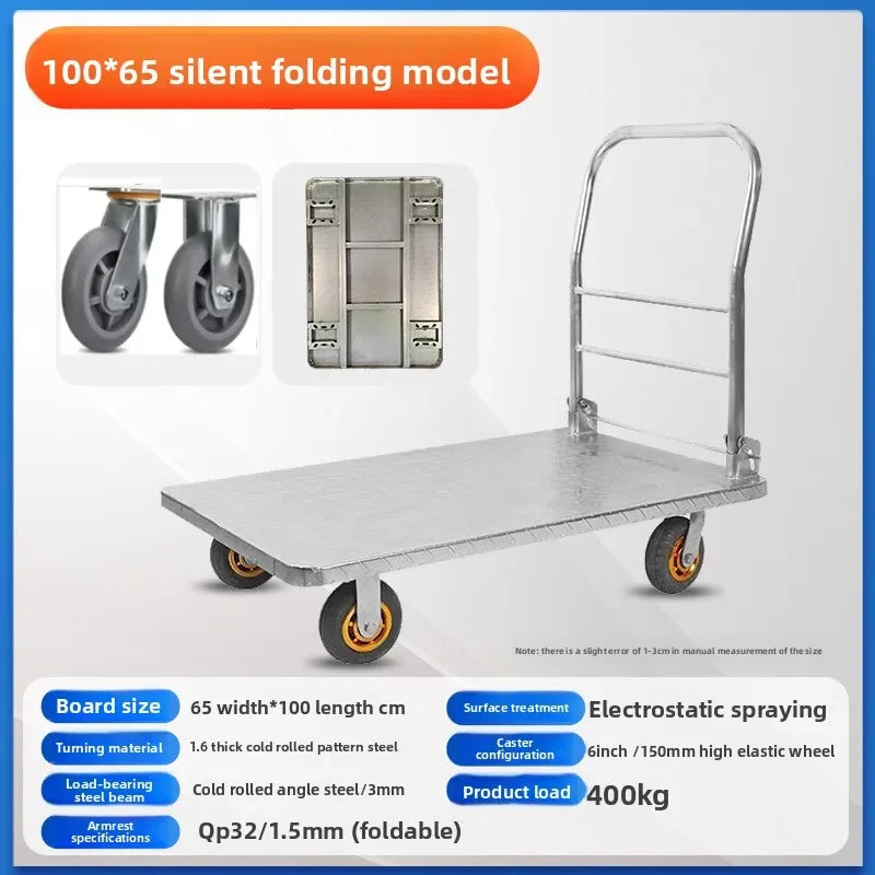 Multi-functional trolley flatbed trailer moving flatbed trailer trolley pulling load bearing folding trailer Oasis Select 100-65-6C