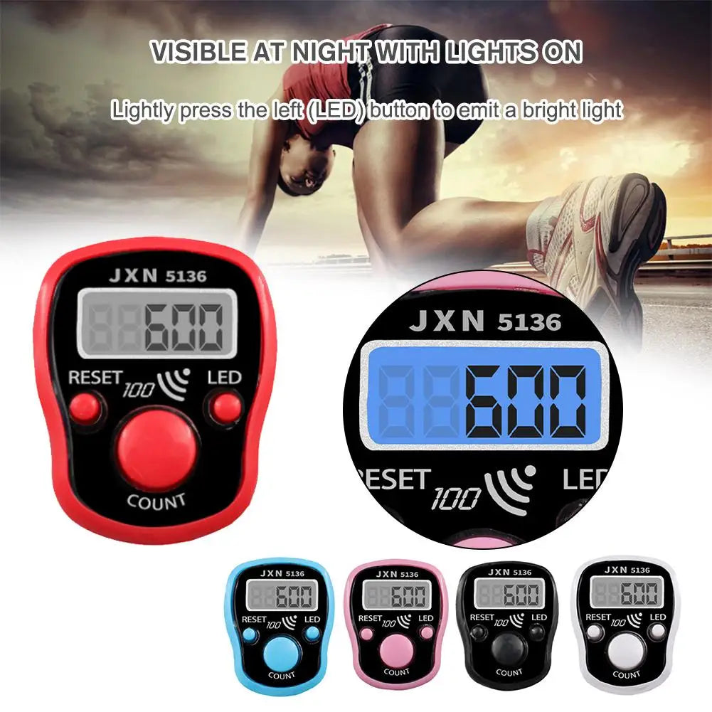 Mini Point Marker and Row Finger Meter LCD Digit Tally Counter Finger Digital Bead Timer Hand Tally Counter Clicker Oasis Select