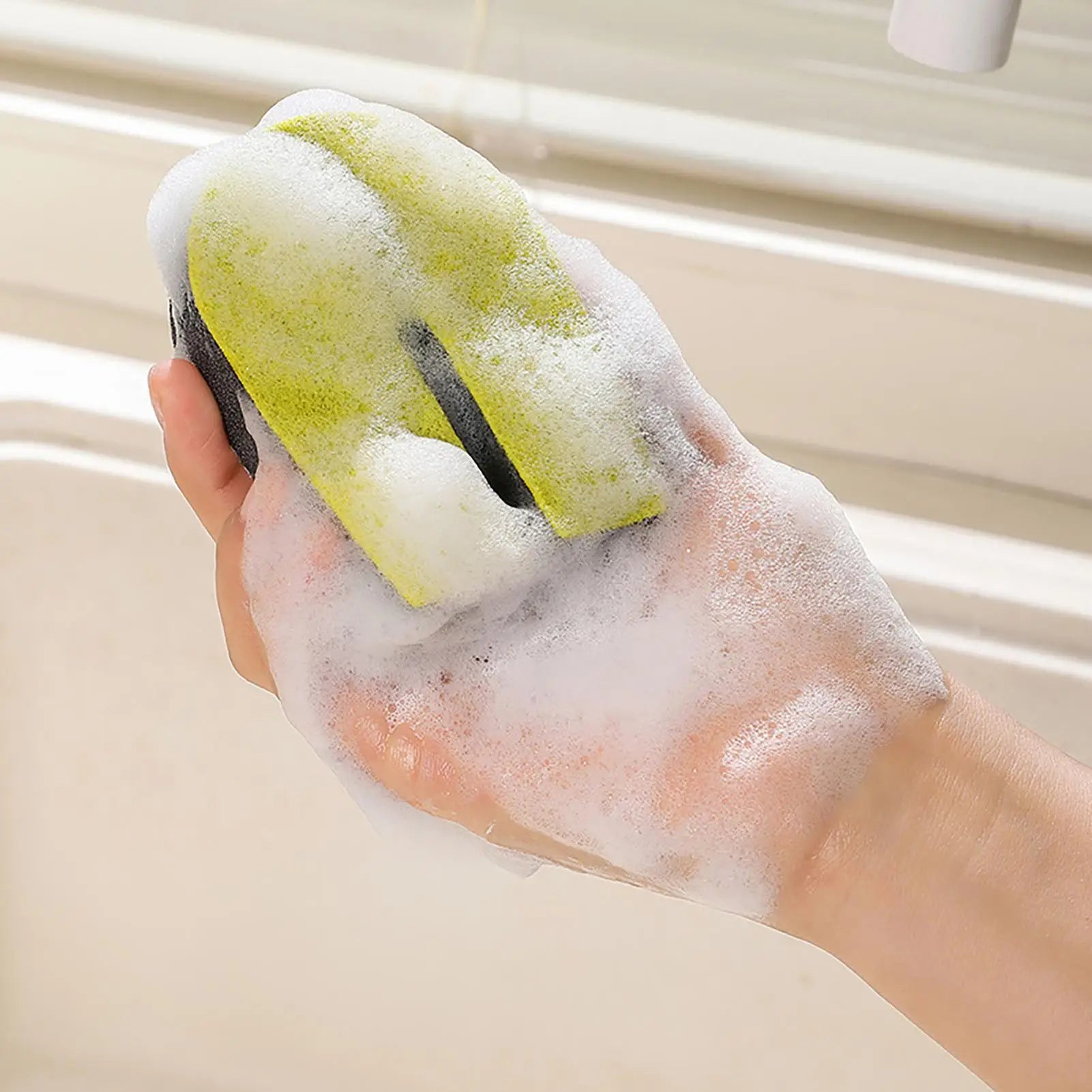 Kitchen Cleaning Sponges 1PC U-shaped Sponge Cleaning Brush Double-sided Dishwashing Sponge Wiping Scouring Pad Cleaning Oasis Select