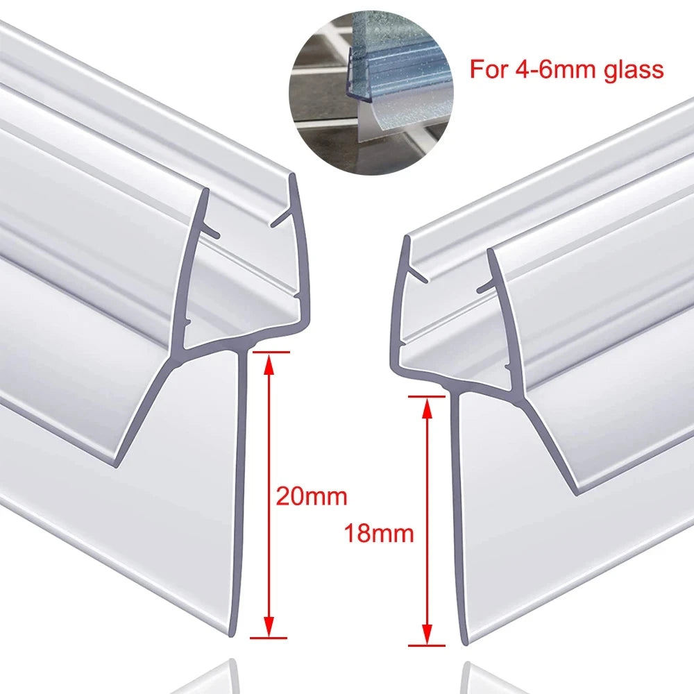 New Shower Door Seal Bath Screen Shower Strip Seal Or Screens Doors 4-6mm Glass Seals Gaps Home Improvement Oasis Select