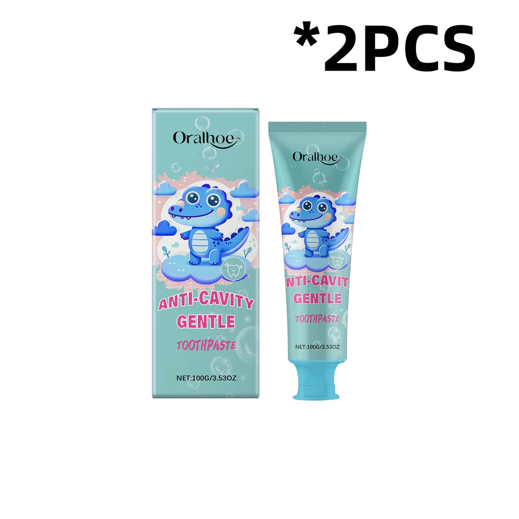 ORALHOE Children's Mint Flavored Toothpaste Oral Hygiene Fresh Breath Prevent Tooth Decay Protect Gums Tooth Nourish Toothpaste Oasis Select 100g Boxed X2 PCS