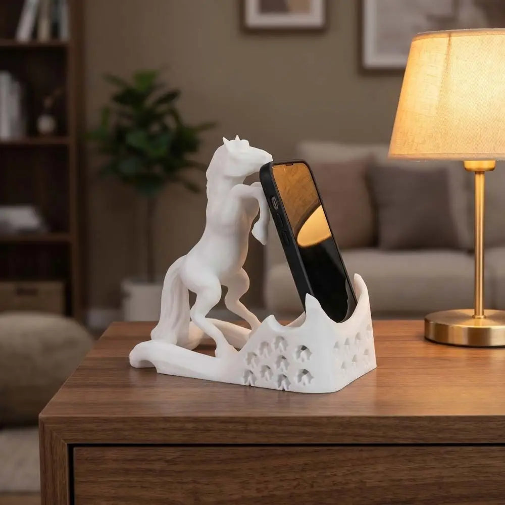 Figure Toys Horse Frame Phone Holder Multi-functional Statue Horse Mobile Phone Stand Portable Anti-slip Cell Phone Bracket Oasis Select