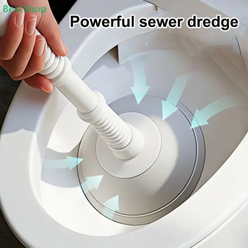 Silicone Vacuum Toilet Plunger | High-Pressure Drain Unblocker