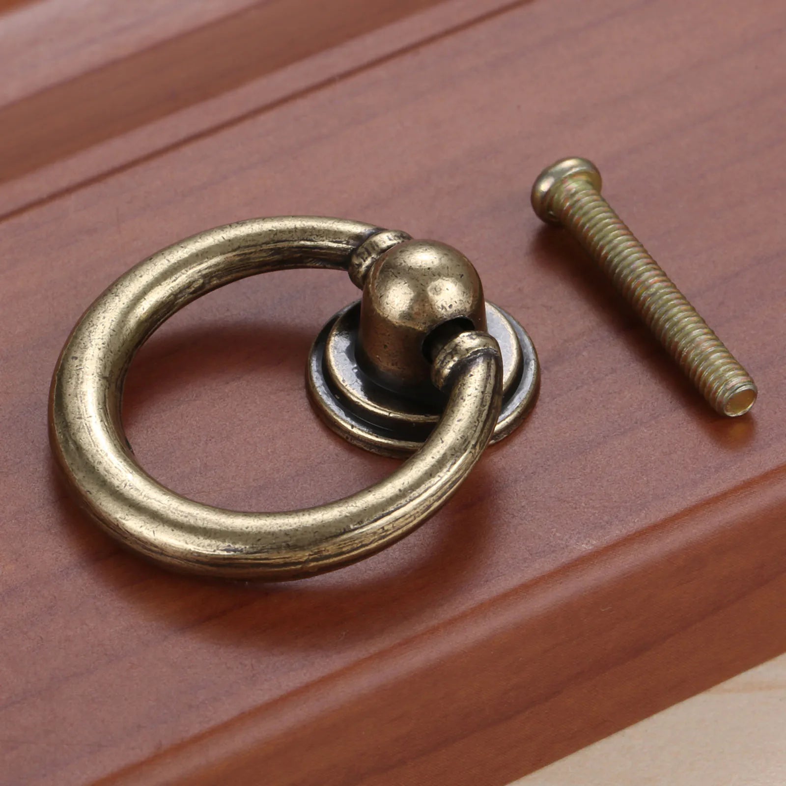 1Pc Zinc Alloy Ring Knob Bronze/Black Handle 35mm/40mm Knob For For Furniture Cabinet Drawer Wardrobe Closet Furniture Handles Oasis Select A