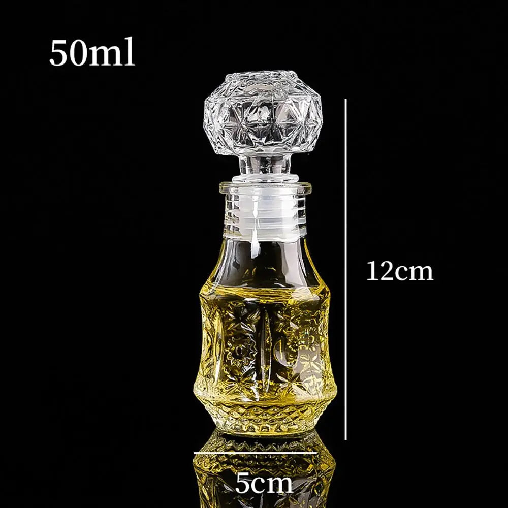Mini Spirit Alcohol Liquor Bottle 50ml Transparent Glass Whiskey Decanter Handmade Diy Gift Bottles Perfume Glass Container Oasis Select 04 50ml
