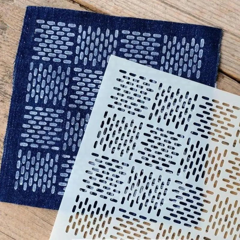 9/32Pcs Sashiko Embroidery Template DIY Geometric Patchwork Stencil Reusable PET Stencil Handmade Embroidery Handicraft Tools Oasis Select