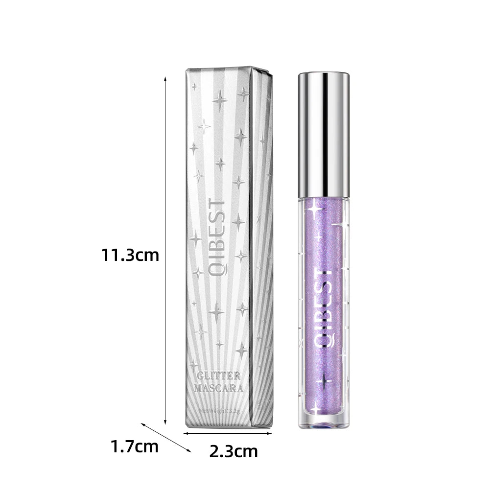 QiBest Glitter Mascara Silver Gold Purple – Waterproof 3 Colors
