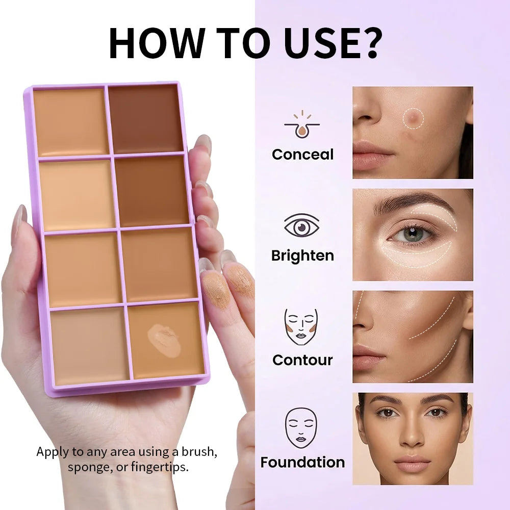 Matte Cream Concealer Palette Long-Lasting Moisturizing Full Coverage Fade Dark Circles Tattoos Cream Concealer Korean Makeup Oasis Select