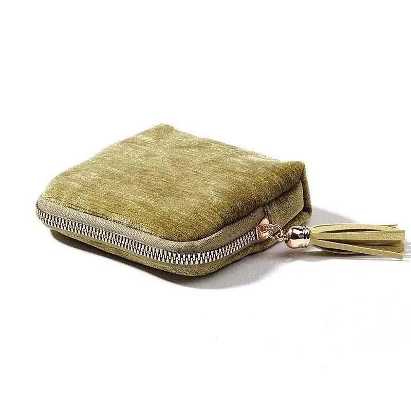 5-Layer Jewelry Storage Pouch, Velvet Jewelry Bag, Portable Travel Organizer for Watch, Bracelet, Ring, Earring Oasis Select Yellow