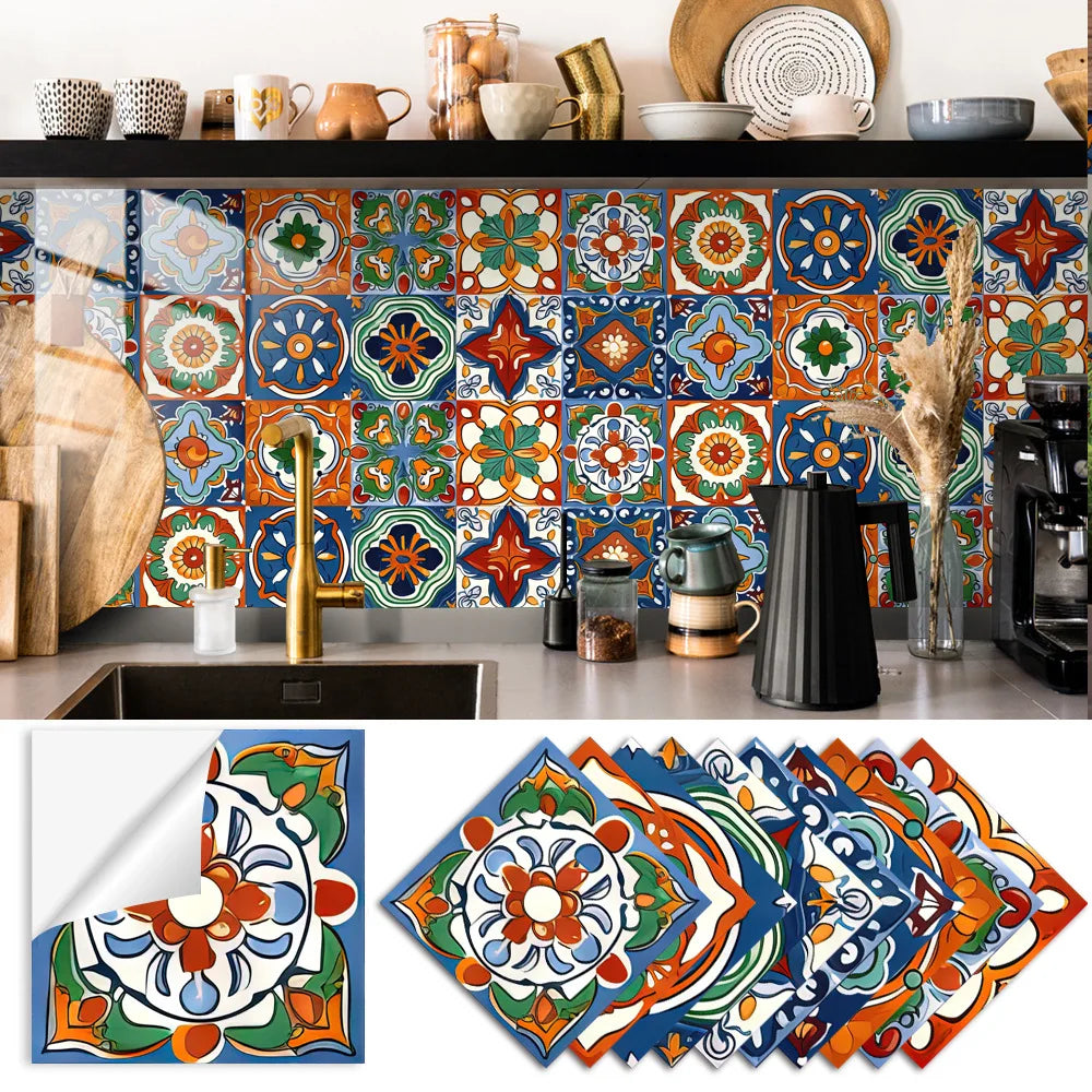 Home Decor Wall Stickers Kitchen Bathroom Refurbished Self-adhesive Paper Wall Stickers Wall Decoration Oasis Select TS347 15x15cm-10 pieces