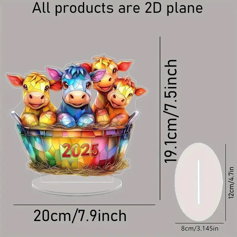 2D Colorful Animal Acrylic Ornaments Colorful Cat Figurine Decoration Kitten Standing Miniature Desktop Decoration For Home Oasis Select B23