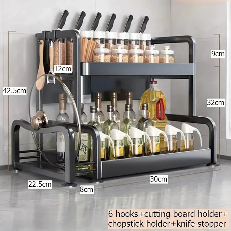 Multi-functional Household Cutting Board Seasoning Storage Rack