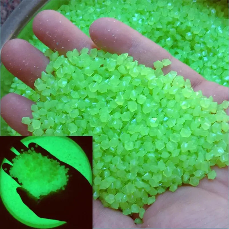 1000pcs Glow in the Dark Pebbles – Garden & Aquarium Decor Decorative Glow Pebbles Oasis Select Green 3-5mm