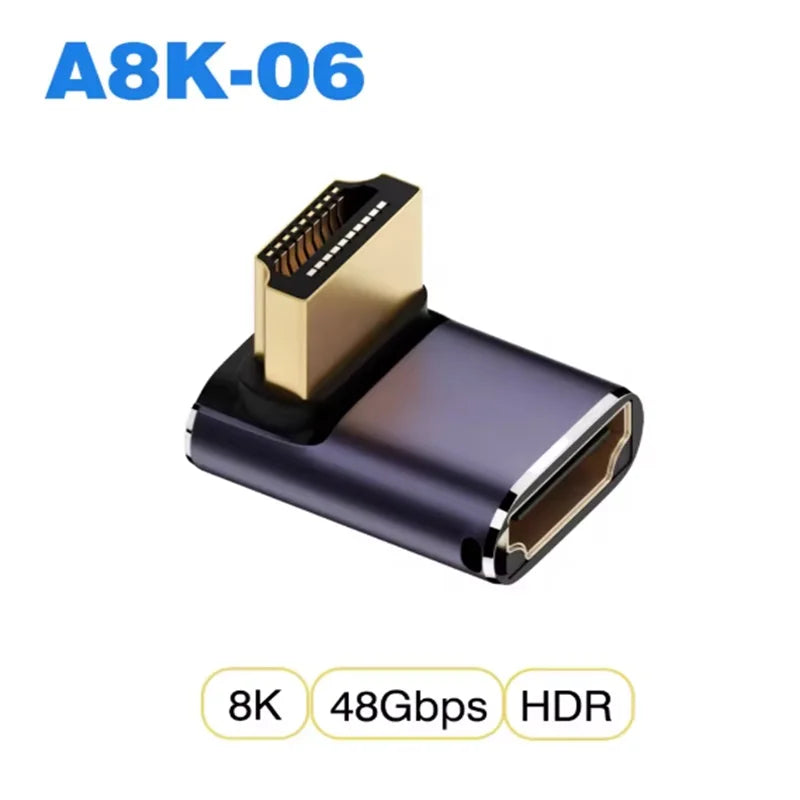 HDMI2.1 Cable Adapter HDMI Male to Female Converter Adapter Support 8K 60Hz 4K 120Hz 48Gbps For HDTV Computer Laptop Monitor Oasis Select A8K-06