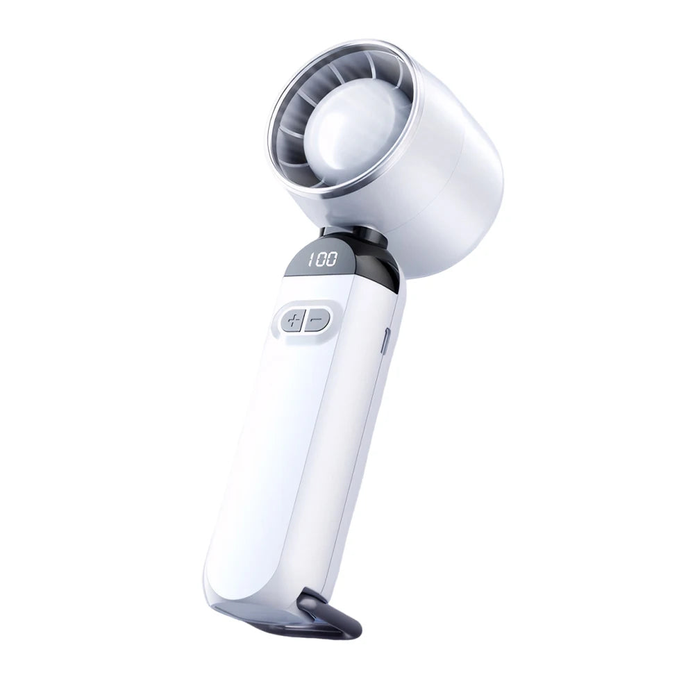 Handheld Turbo Fan USB Rechargeable Folding Fan | LED Display
