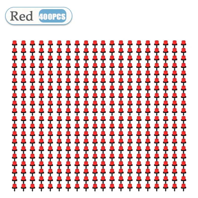 50-800PCS Adjustable 8 Hole Red Cap Drip 360 Degree Watering Adjustable for Garden Watering Pipe System Anti Clogging Dripper Oasis Select Red-400PCS