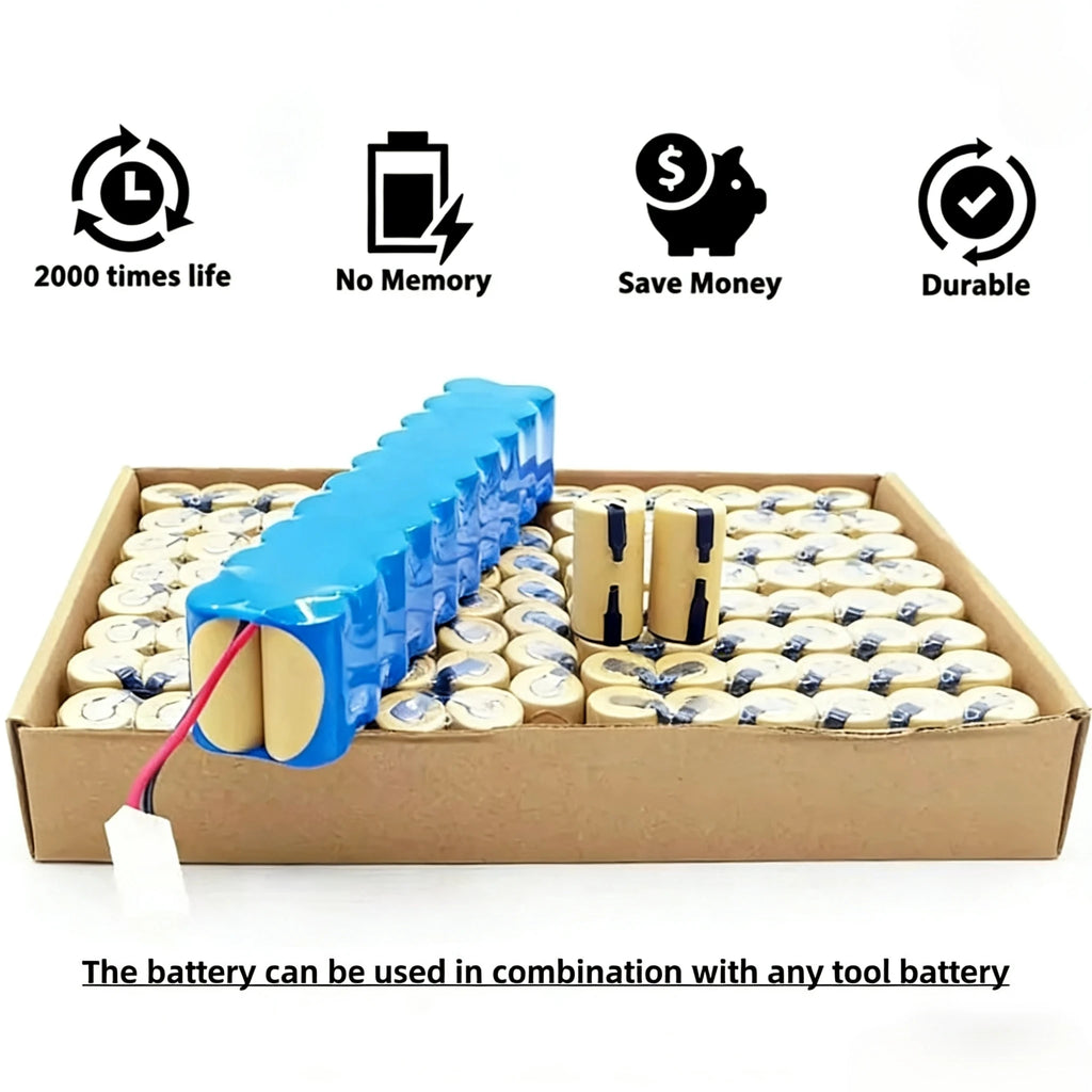 2800mAh Ni-Cd Rechargeable Battery for Makita Bosch Hitachi and DeWalt Power Tools, Screwdriver Battery, 1.2V, High Quality Oasis Select