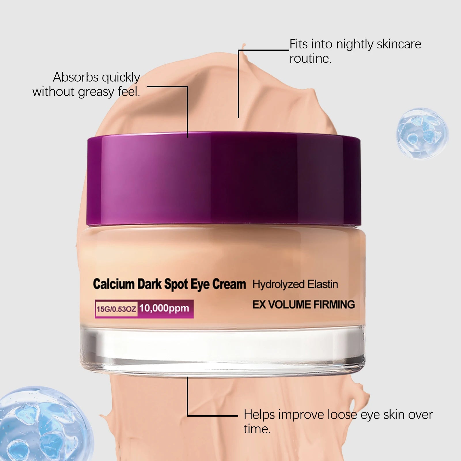 Calcium Dark Spot Eye Cream Collagen Boosting Wrinkle Smoothing Anti-Aging Firming Eye Cream for Wrinkles Puffiness Hydrating Oasis Select