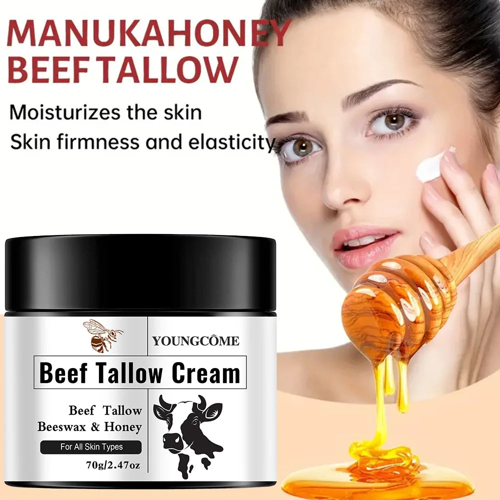 YOUNGCOME Beef Tallow Honey Cream – Hydrating Face Moisturizer