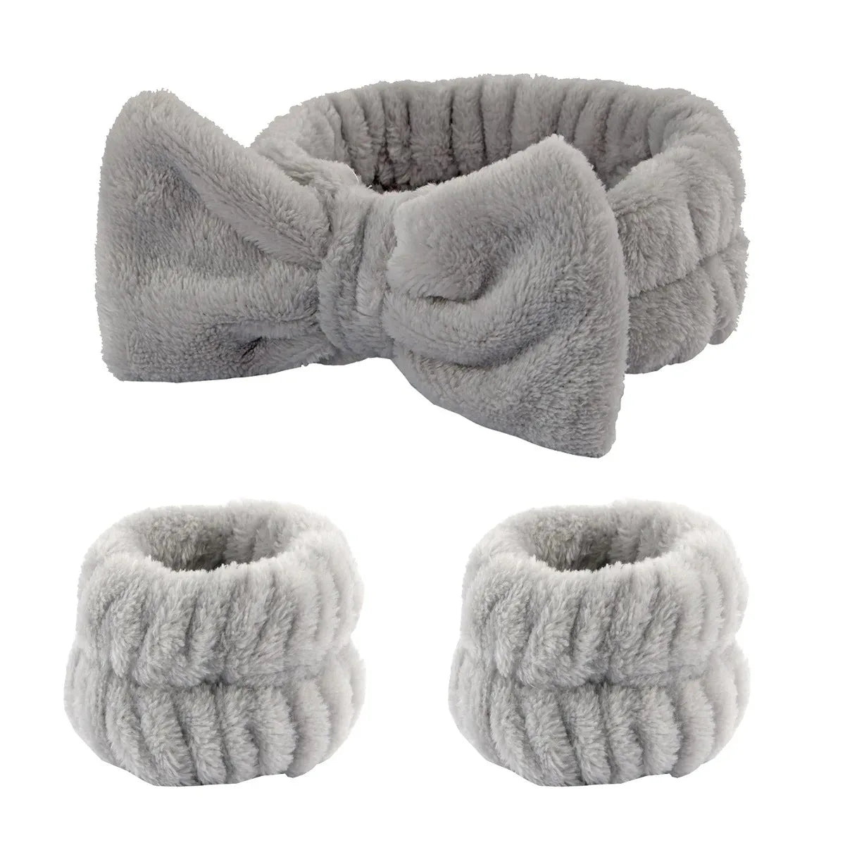 Wash Face Headbands For Women Coral Fleece Hair Bands Cuff Waterproof Bands Absorbent Wristbands Head Band Hair Accessories Set Oasis Select 3Pcs Gray Coral fleece