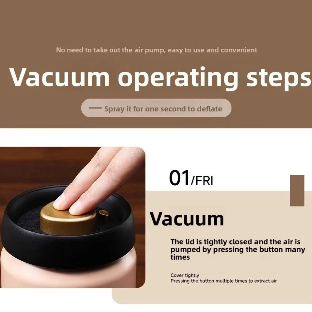 316 Stainless Steel Airtight Vacuum Coffee Storage Jar