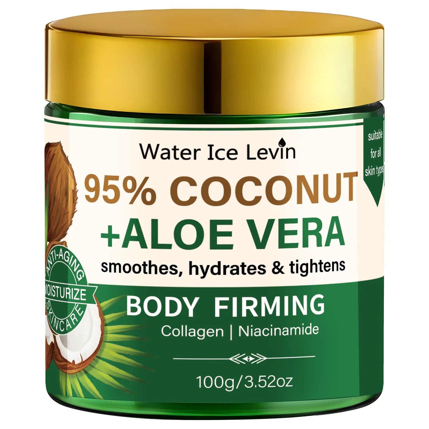 Coconut Aloe Vera Body Moisturizer – Collagen & Niacinamide Body Moisturizer Cream Oasis Select WHITE 100g