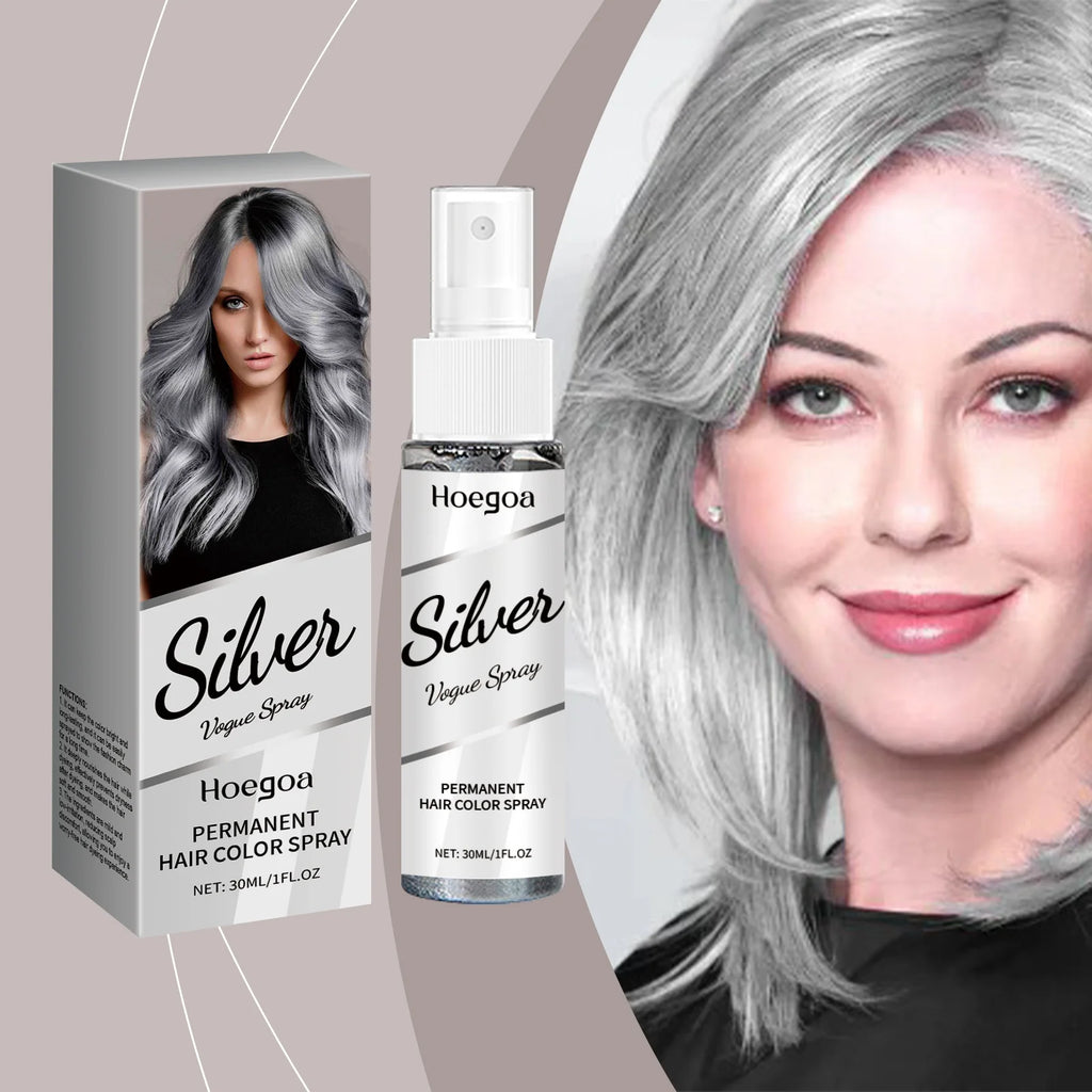 Temporary Gray Hair Dye Spray One-Time Molding Smoky Gray Punk Style Light Color Non-Irritating Unisex Grandma Gray Hair Dye Oasis Select