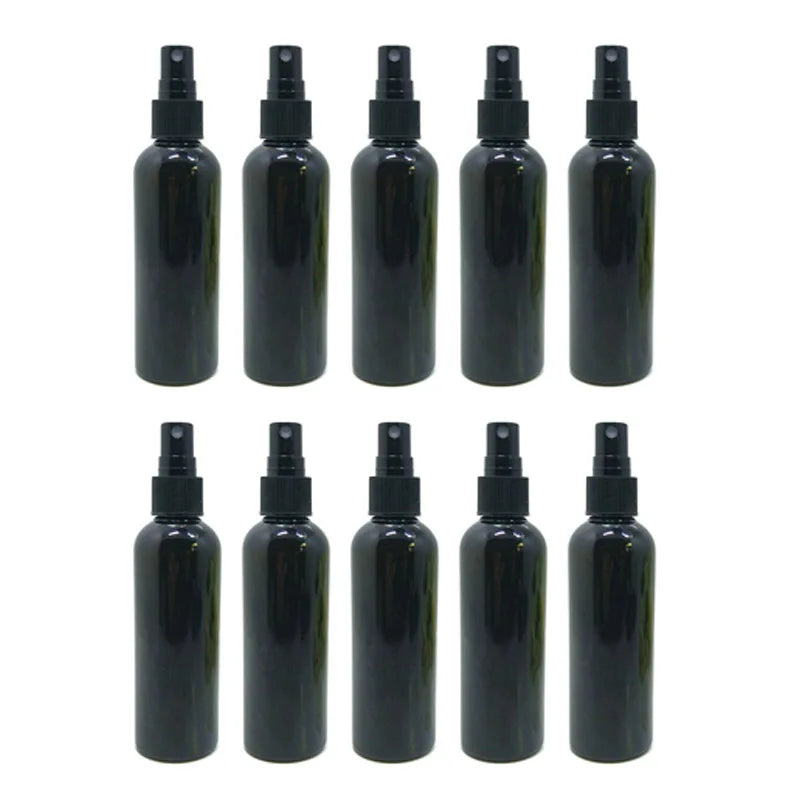 10-Pack 100ml Black Refillable Spray Bottles | Travel Atomizer