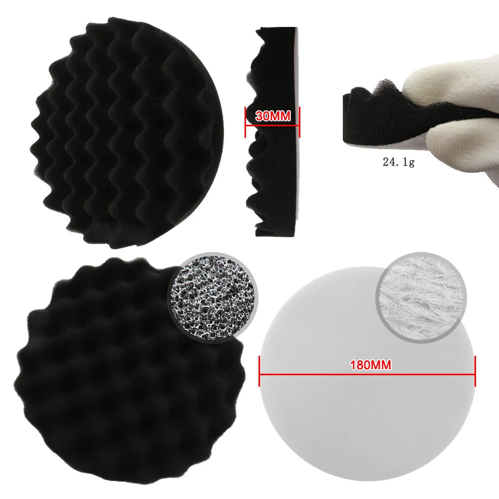 8-Piece Car Buffing Polishing Pad Kit 3/5/7 Inch + Drill Adapter Car Polishing Pad Kit Oasis Select