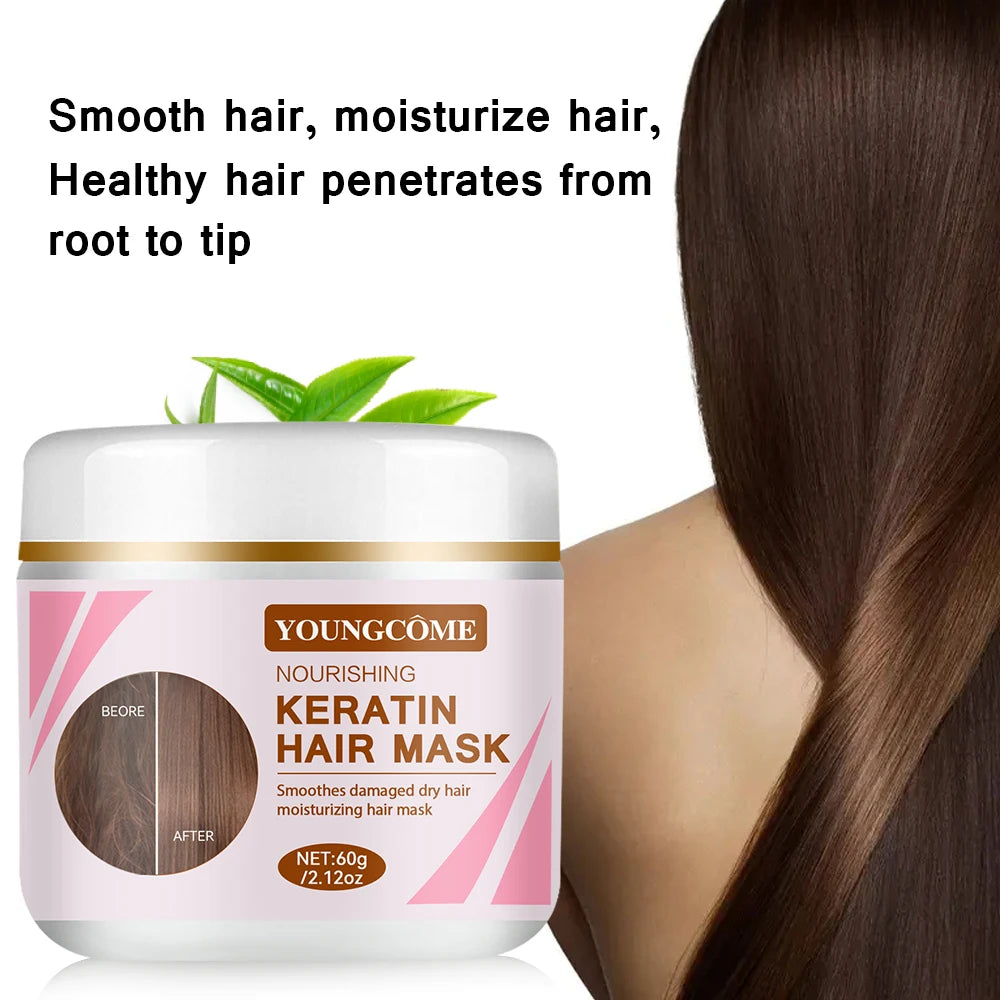 Keratin Collagen Hair Mask Magical Straighten Repair Dry Frizzy Damaged Treat Cream Pro Soft Smooth Shiny Deep Moisturizing Care Oasis Select