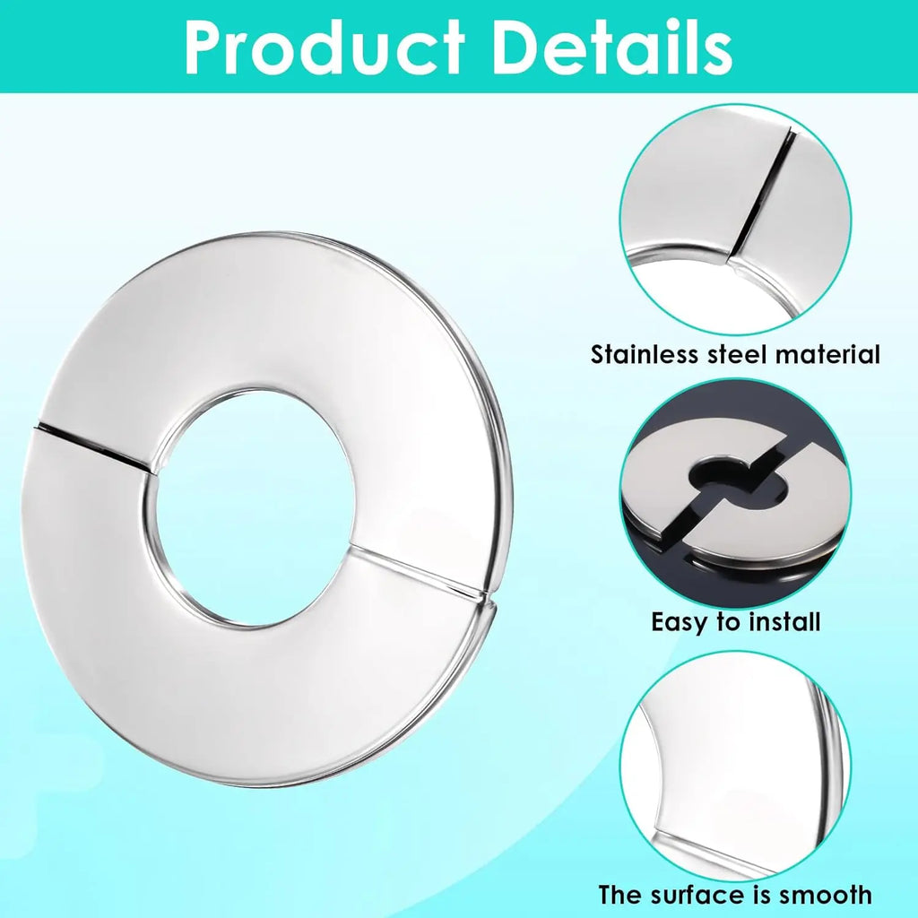 5/10 PCS Escutcheon Plate Stainless Steel Escutcheon Plate 28mm 1.1" Round Pipe Cover for Kitchen Bathroom Faucet Holes Oasis Select